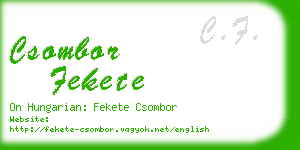 csombor fekete business card